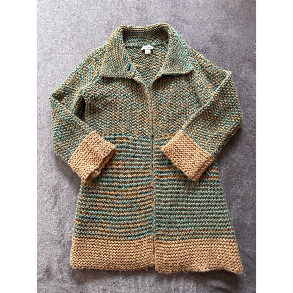 Sundance Women's Chunky Knit Cardigan Sweater Selina‎ Teal Size Xs